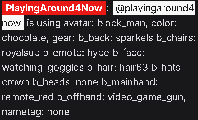 Example of !show command in action